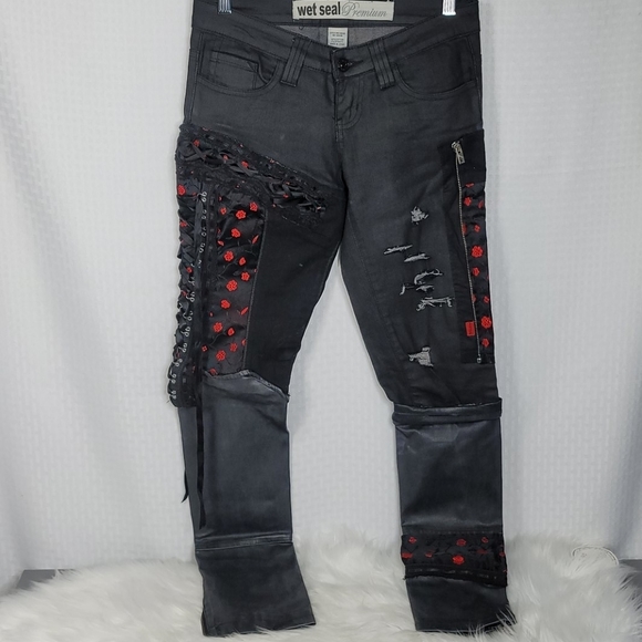 Wet Seal Premium denim upcycled with Tripp details - Picture 1 of 8